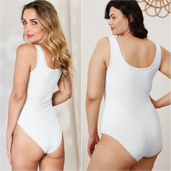 Natalie Square Neck Bodysuit - White - Picture 3 of 10